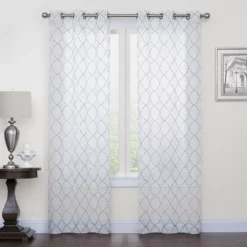 Sonoma Goods For Life® 2-pack Fret Embroidery Window Curtains