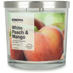 home decoration 8 Sonoma Goods For Life® White Peach & Mango 14-oz. 3-Wick Candle Jar