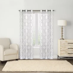 Sonoma Goods For LifeĀ® Sumner 2-pack Trellis Embroidery Window Curtains