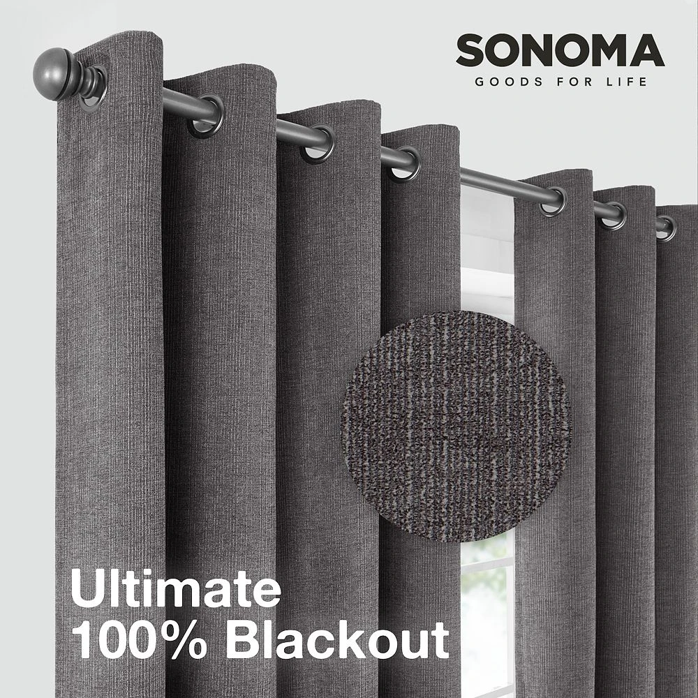 Sonoma Goods For Life® Ultimate Performance Distressed Chenille 100% Blackout 2-pk Curtain Sonoma Goods For Life® Ultimate Performance Distressed Chenille 100% Blackout 2-pk Curtain -Sonoma Goods For Life Shop 5002254 ALT2