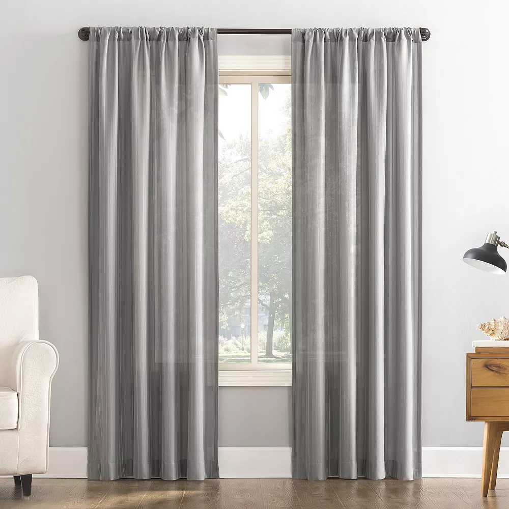 Sonoma Goods For Life® Recycled Polyester Vertical Stripe Sheer Window Curtain Sonoma Goods For Life® Recycled Polyester Vertical Stripe Sheer Window Curtain -Sonoma Goods For Life Shop 5173988 Gray