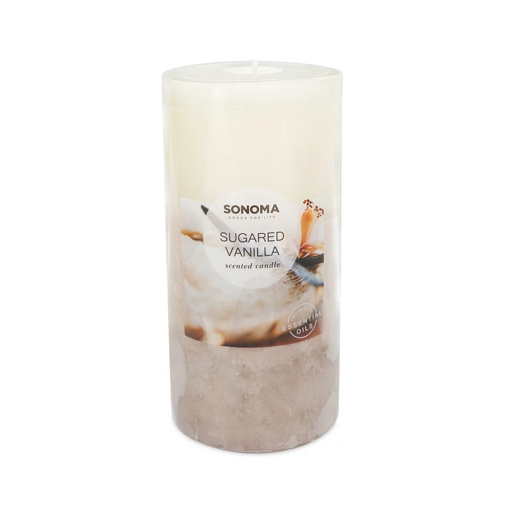 Sonoma Goods For Life® Sugared Vanilla 3" x 6" Pillar Candle Sonoma Goods For Life® Sugared Vanilla 3" X 6" Pillar Candle -Sonoma Goods For Life Shop 5188417