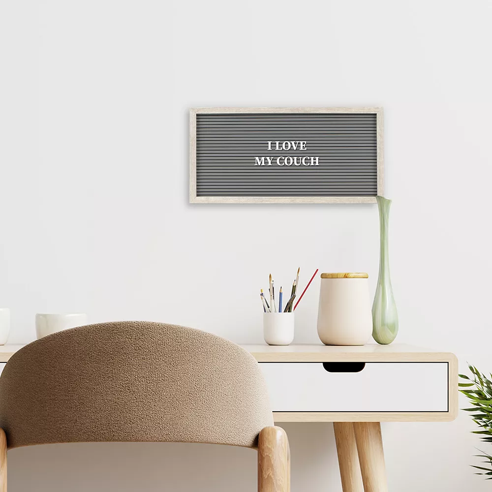 Sonoma Goods For Life® 14" x 7" Letterboard Gray Slats with White Frame Sonoma Goods For Life® 14" X 7" Letterboard Gray Slats With White Frame -Sonoma Goods For Life Shop 5281598 ALT