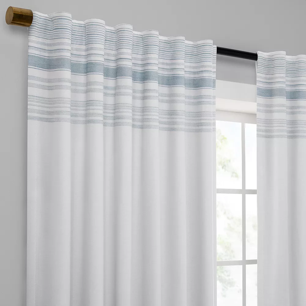 Sonoma Goods For Life® Ultimate Performance 2-Pack Blue Border 100% Blackout Curtain Sonoma Goods For Life® Ultimate Performance 2-Pack Blue Border 100% Blackout Curtain -Sonoma Goods For Life Shop 5483438 ALT