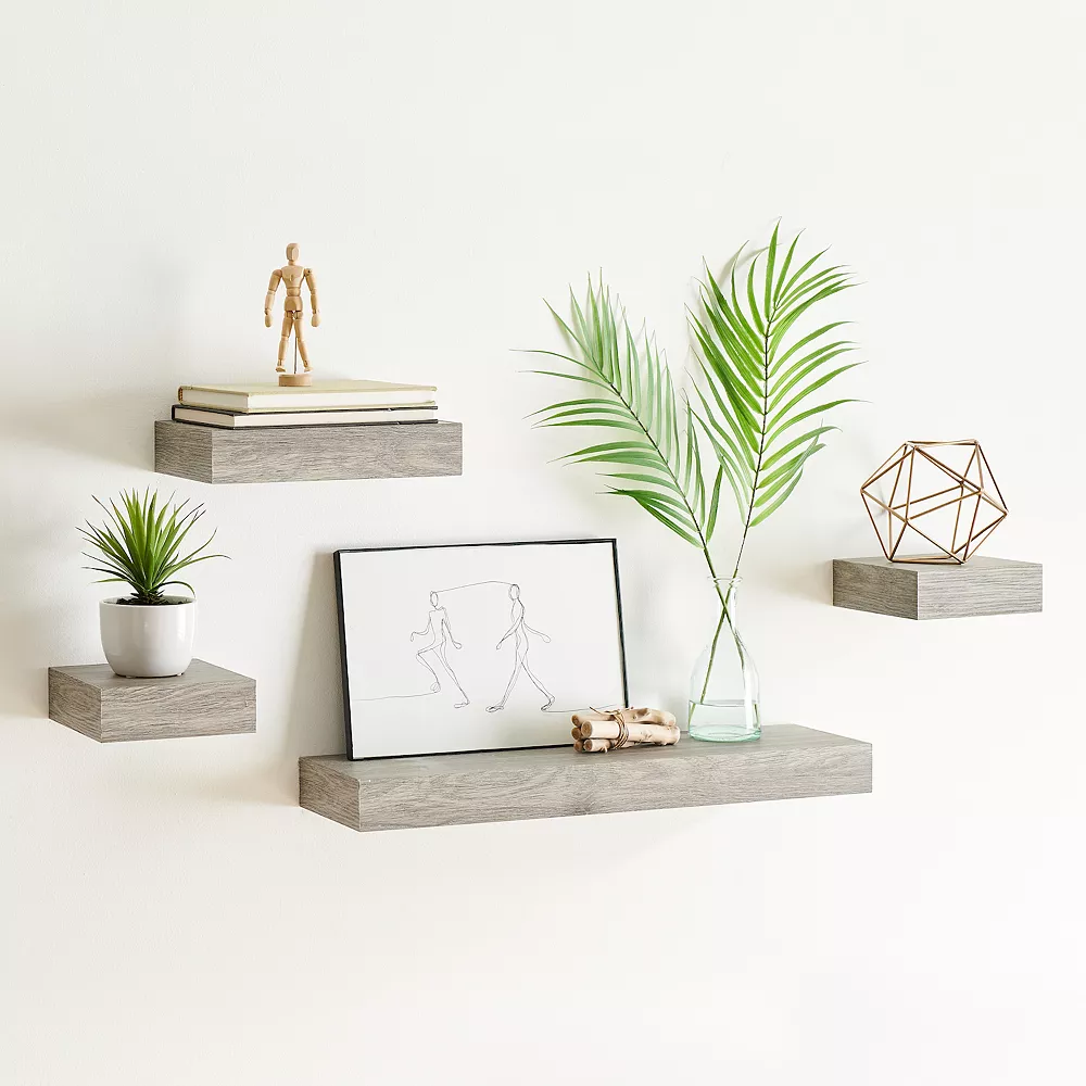 Sonoma Goods For Life® Gray Wash Ledge Wall Shelf 4-piece Set Sonoma Goods For Life® Gray Wash Ledge Wall Shelf 4-piece Set -Sonoma Goods For Life Shop 5626524 ALT