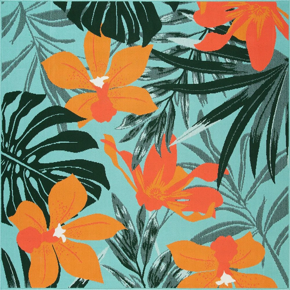 Sonoma Goods For Life® Indoor/Outdoor Aqua Tropical Floral Rug Sonoma Goods For Life® Indoor/Outdoor Aqua Tropical Floral Rug -Sonoma Goods For Life Shop 5864808 ALT2
