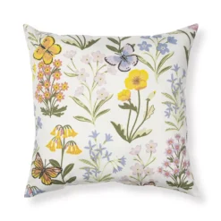 Sonoma Goods For Life® White Spring Floral 17" X 17" Outdoor Throw Pillow
