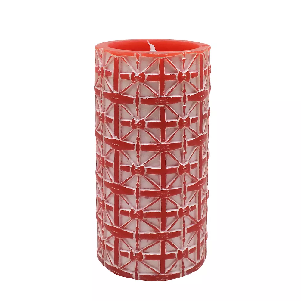 Sonoma Goods For Life® Red Geometric LED Pillar Candle Sonoma Goods For Life® Red Geometric LED Pillar Candle -Sonoma Goods For Life Shop 6004236 ALT
